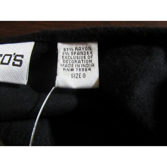 New w Tags, Chicos Black Chinese Love Symbol Long Sleeve Top Size 0 - Picture 5 of 6